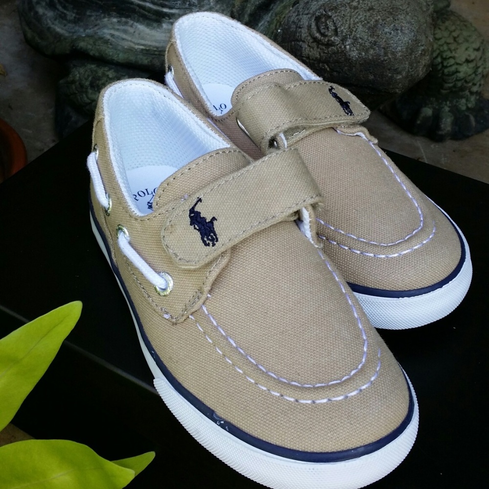 β SOLD β Ralph Lauren Boys Boat Shoes Khaki 7 New! β SOLD β - Picture 5 of 7